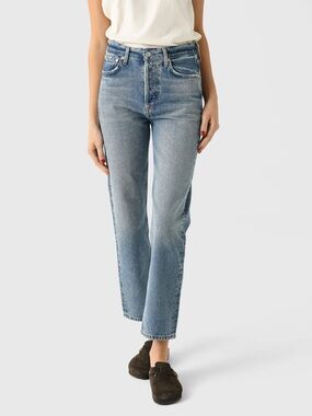 Citizens of Humanity Blaine 24 high rise straight jeans ankle jeans, color Perri
